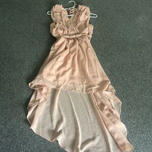 Papaya high low dress.